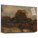 Large abstract wall art in muted earth tones on canvas, suited for bedroom or dining room decor.