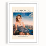 Abstract art print featuring swirling blue and white patterns on canvas, suitable for bedroom or dining room decor.