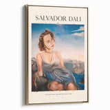 Black and white vintage poster art depicting a serene landscape, printed on framed canvas, ideal for bedroom wall decor.