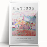 Large art print of a mid-century modernist abstract design in vibrant colors on canvas, suitable for nursery wall decor.