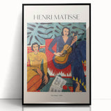 Large abstract wall art featuring swirling blue and gold patterns on canvas, ideal for modern living room decor.