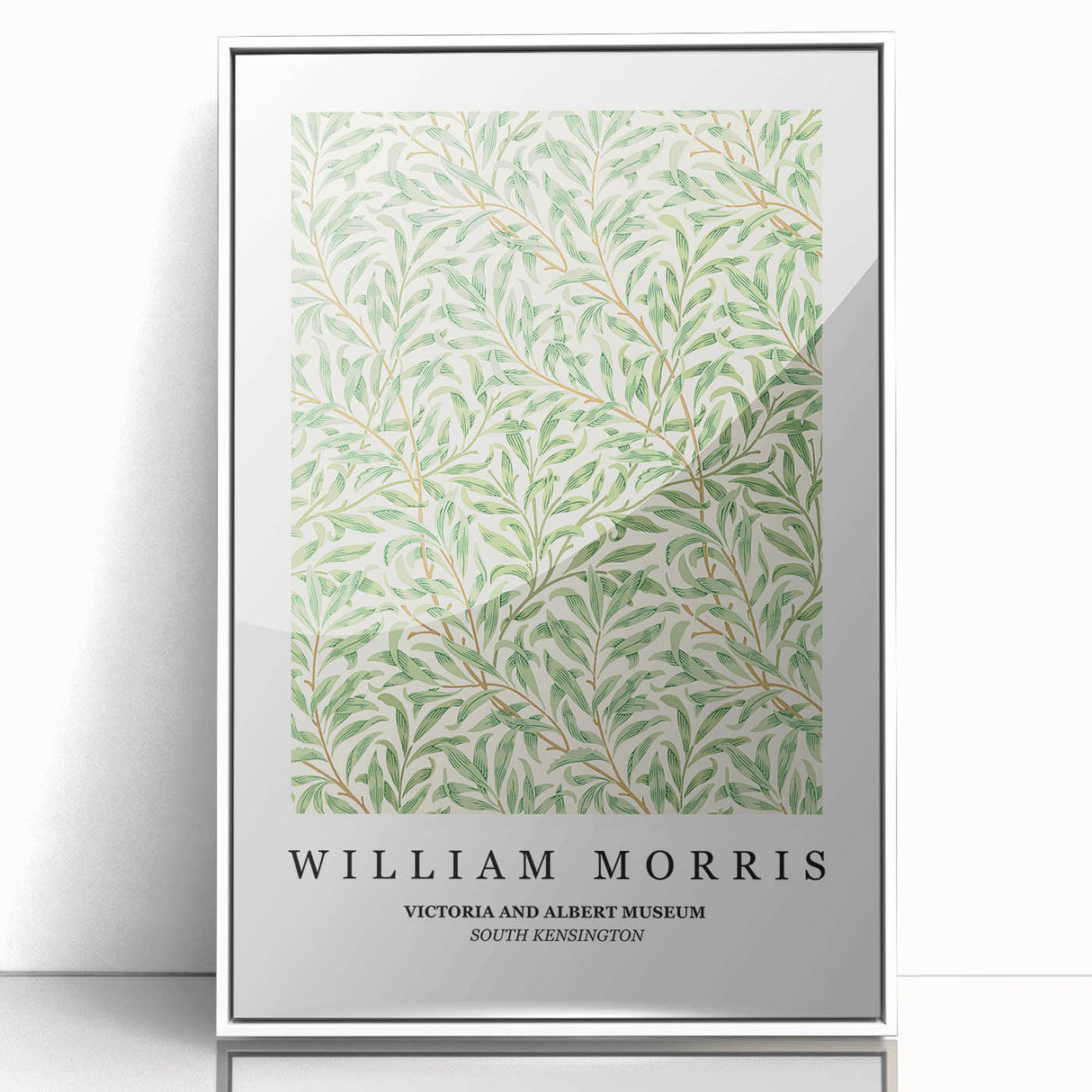 Art deco poster featuring geometric shapes in muted gold and teal, printed on canvas.