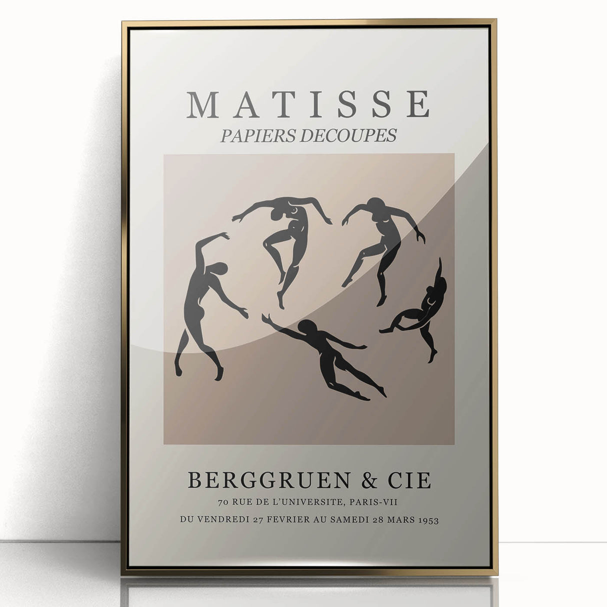 Mid-century modernist art depicting geometric shapes in muted earth tones on canvas, suitable for nursery wall art.