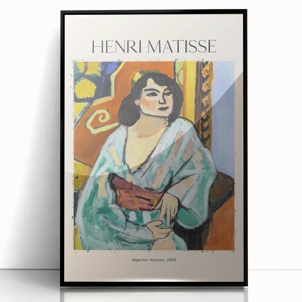 Large abstract wall art in muted gray and blue tones on canvas, showcasing mid-century modernist style.