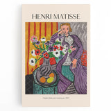 Large black and white abstract print on canvas, ideal for kitchen wall art with a minimalist design.