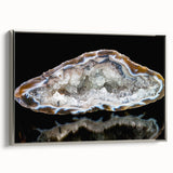 Landscape art painting on canvas featuring a colorful vintage poster style with predominant black background.