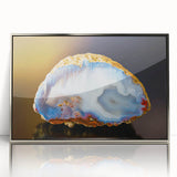 Mid-century modernist art depicting a serene forest scene in muted green and brown tones on canvas.