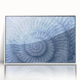 Art deco poster featuring a serene lake with muted blue and green tones on canvas, ideal for nursery wall decor.