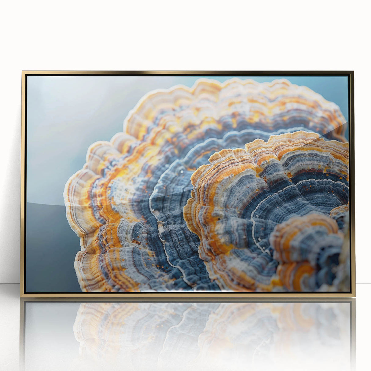 Large art print of a mid-century modernist landscape with muted earth tones on canvas, suitable for nursery wall decor.