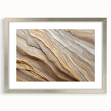 Textured abstract art print in muted earth tones on canvas, ideal for modern bedroom ambiance.