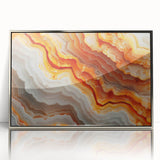 Mid-century modernist art depicting a serene forest scene in muted green and brown tones on canvas.