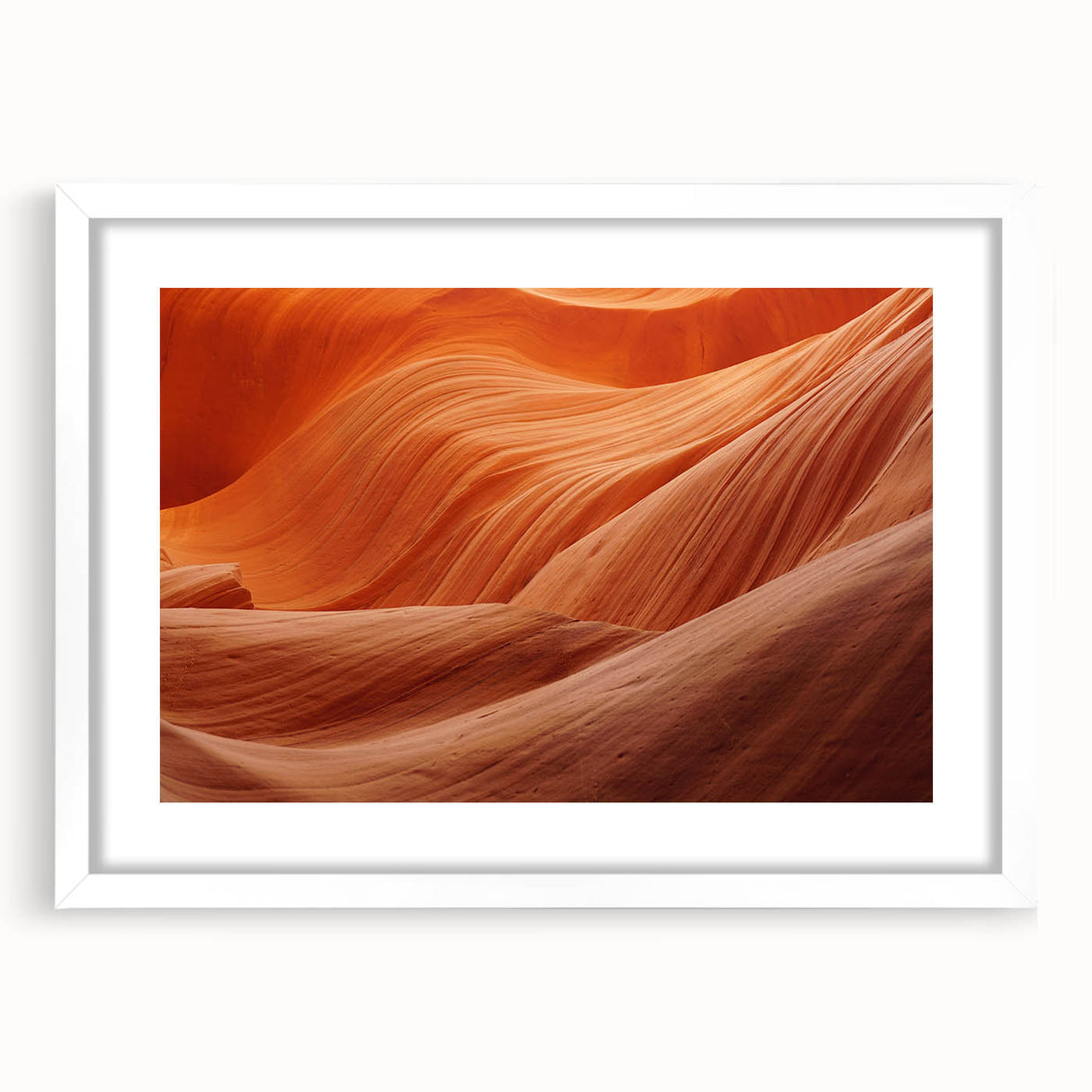 Abstract art print depicting a swirling mix of vibrant blues and greens on canvas, suitable for bedroom or dining room decor.
