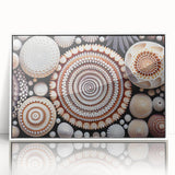 Art deco poster featuring a serene nature scene in soft pastel colors on acrylic print, suitable for nursery wall art.