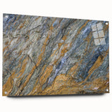 Large abstract wall art on canvas featuring swirling blue and green tones, ideal for modern bedroom or dining room decor.