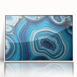 Art deco poster of a serene landscape with muted green and blue tones on canvas, suitable for nursery wall decor.