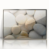 Mid-century modernist art poster featuring a geometric abstract design in pastel shades, ideal for nursery wall decor.