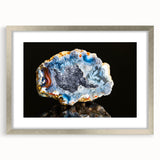 Textured art featuring abstract swirls in blue and green tones on canvas, suitable for bedroom art.