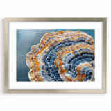Textured art print featuring abstract swirling patterns in earthy brown and beige tones on canvas.