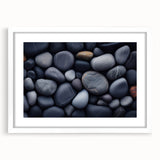 Abstract art print featuring swirling shades of blue and white on canvas, suitable for bedroom or dining room decor.