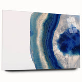 Large abstract wall art featuring swirling blue and green tones on canvas, ideal for bedroom or dining room decor.