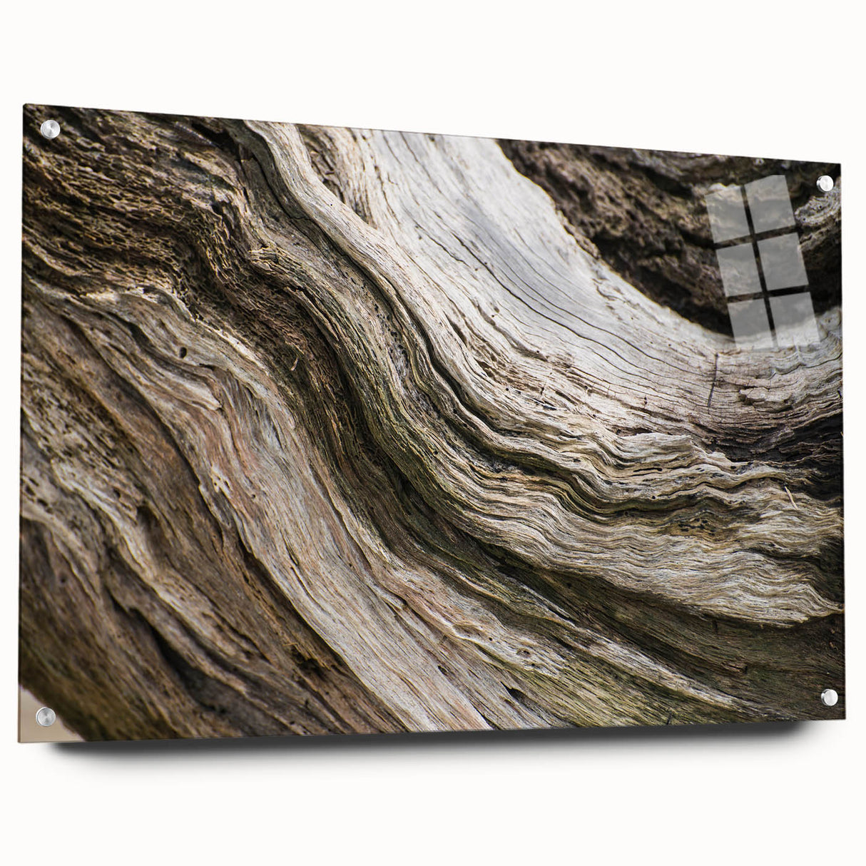 Large abstract wall art depicting a serene landscape in muted green and blue tones, ideal for bedroom or dining room decor.