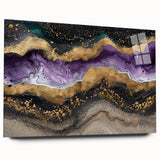 Large abstract wall art featuring swirling blue and gray tones on canvas, suitable for bedroom or dining room decor.