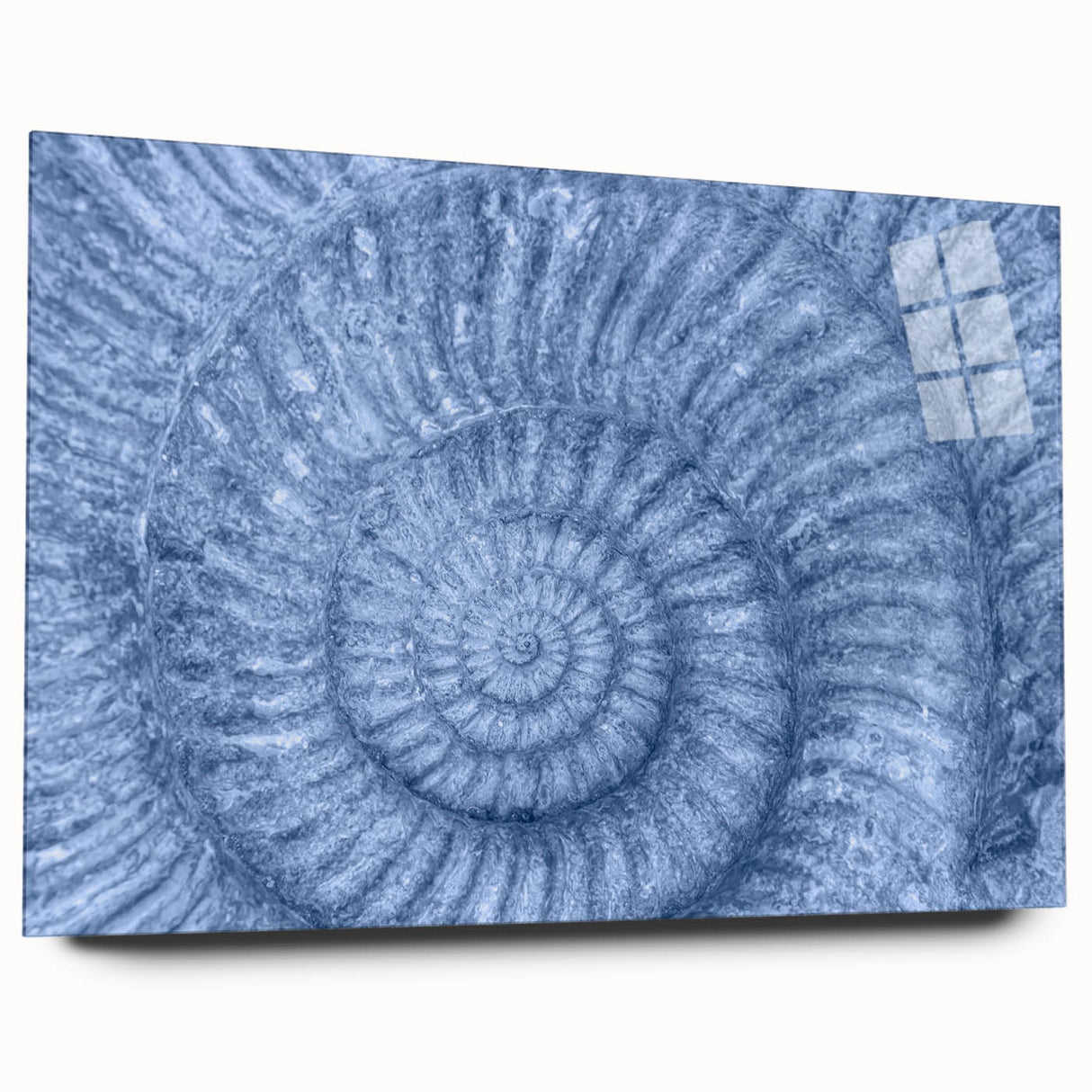 Large abstract wall art featuring swirling blue and gray tones on canvas, ideal for bedroom or dining room decor.