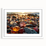 Abstract art print featuring swirling blue and green patterns on canvas, suitable for bedroom or dining room decor.