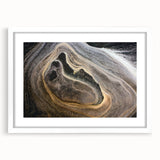 Abstract art print featuring swirling blue and green hues on canvas, suitable for bedroom or dining room decor.