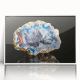 Art deco poster featuring a serene nature scene in muted green and blue tones on canvas, suitable for nursery wall art.