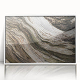 Art deco poster featuring a serene lakeside view in muted blue and green tones on canvas, ideal for nursery wall decor.