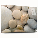 Large abstract wall art depicting swirling shades of blue and green on canvas, suitable for bedroom or dining room decor.