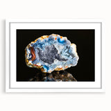 Abstract art print featuring swirling blue and green patterns on canvas, suitable for enhancing bedroom or dining room decor.