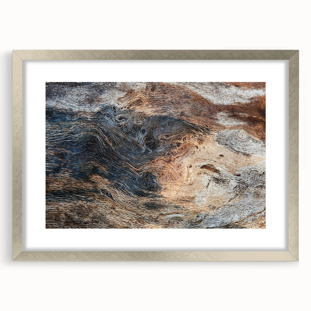 Textured abstract art print featuring swirling blue and green hues on canvas, suitable for bedroom wall decor.