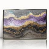 Mid-century modernist art depicting a serene forest landscape in muted green and brown tones, printed on canvas.