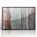 Large abstract wall art featuring swirling blue and gray tones on canvas, ideal for modern living room decor.