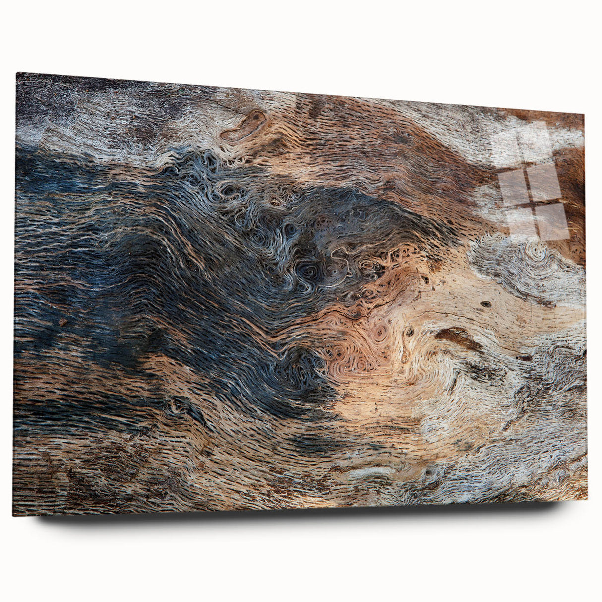 Large abstract wall art on canvas featuring swirling blue and green tones, ideal for bedroom or dining room decor.