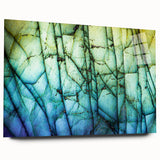 Large abstract wall art featuring swirling blue and green hues on canvas, suitable for bedroom or dining room decor.