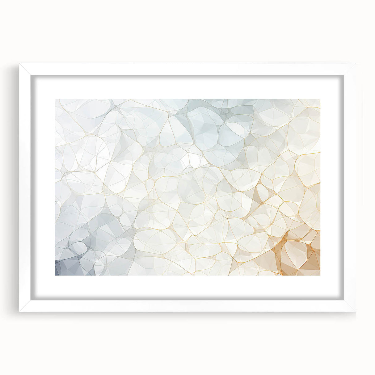 Abstract art print depicting a swirling pattern in muted blue and gray, ideal for modern bedroom or dining room decor.