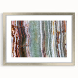 Textured abstract art print in earthy tones on canvas, suitable for bedroom decor.
