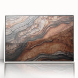 Art deco poster of a serene forest in muted green and brown tones on canvas, suitable for nursery wall decor.