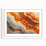 Abstract art print featuring swirling patterns in muted earth tones on canvas, suitable for dining room or bedroom decor.