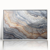 Art deco poster of a serene lakeside in pastel shades on a framed canvas, suitable for modern art wall decor or nursery.