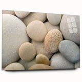 Large abstract wall art featuring swirling blue and green hues on canvas, suitable for bedroom or dining room decor.