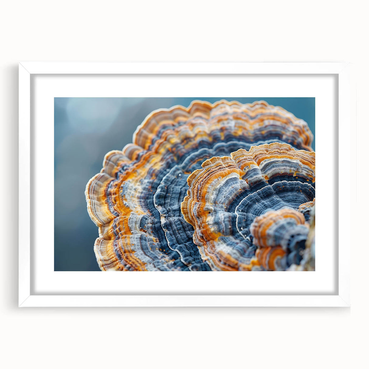Abstract art print featuring swirling blue and green tones on a canvas, suitable for bedroom or dining room decor.