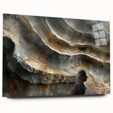 Large abstract wall art featuring swirling blue and green tones on canvas, suitable for bedroom or dining room decor.