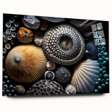 Large abstract wall art featuring swirling blue and gray tones on a canvas, ideal for bedroom or dining room decor.