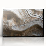 Large abstract wall art depicting organic shapes in earthy tones on canvas.