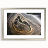 Textured art print featuring abstract swirls in muted earth tones on canvas, suitable for enhancing bedroom decor.