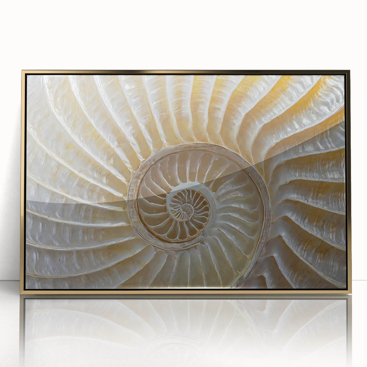 Large art print of a mid-century modernist style forest with muted green and brown tones on canvas.